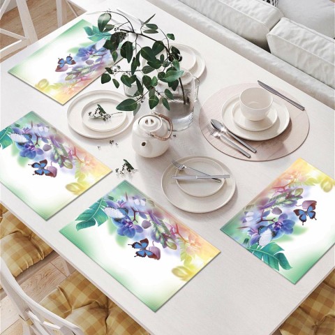 Салфетки для стола «Бабочки под орхидеей» вид 6