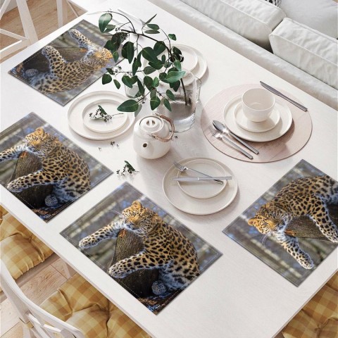 Салфетки под посуду «Амурский леопард» вид 6