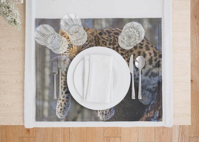Салфетки под посуду «Амурский леопард» вид 7