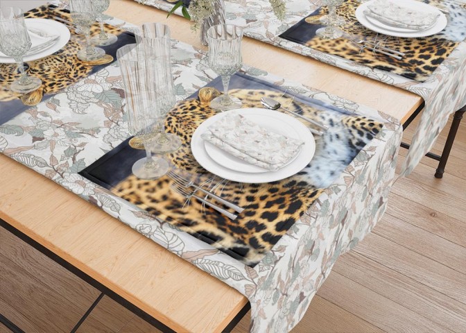 Салфетки под посуду «Красивый леопард» вид 5