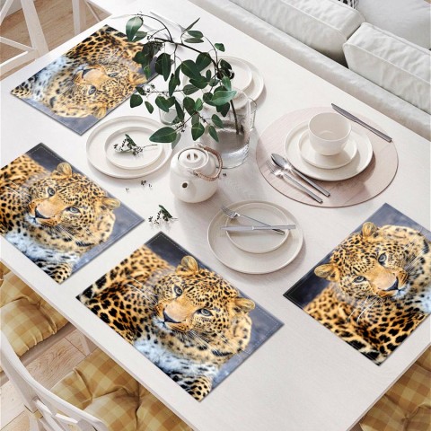 Салфетки под посуду «Красивый леопард» вид 6