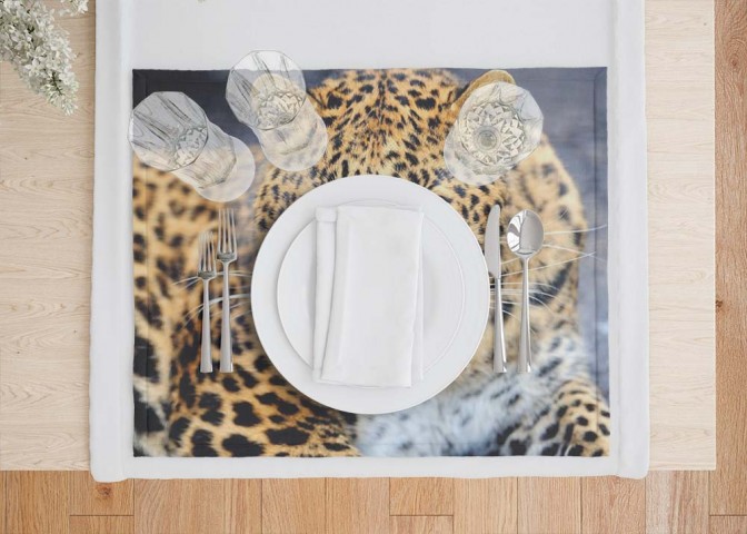 Салфетки под посуду «Красивый леопард» вид 7