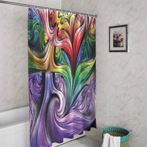 3D занавеска для ванной «Смешение красок» вид 4