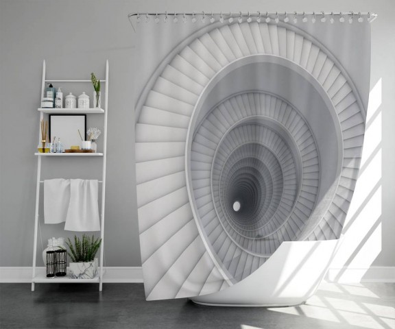 3D шторка для ванны «Бесконечная лестница» вид 5
