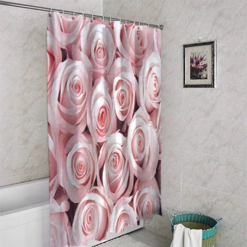 3D штора для ванны «Благоухающий букет нежных роз» вид 4