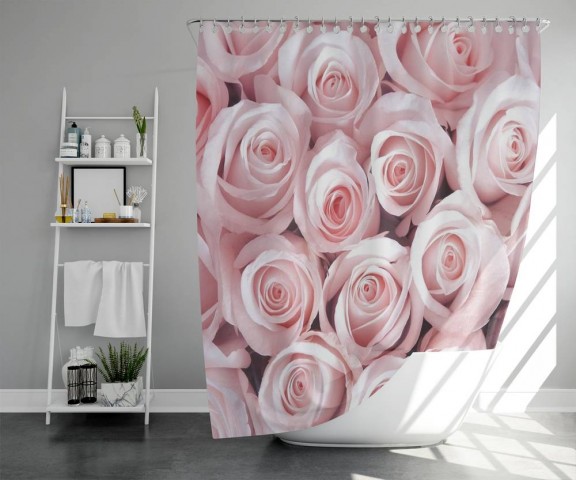 3D штора для ванны «Благоухающий букет нежных роз» вид 5