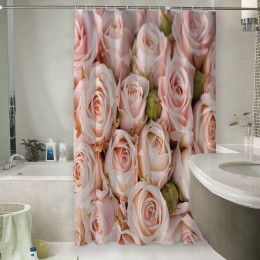 Шторы для ванной «Кремовые розы»