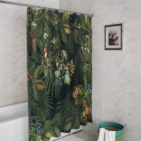 3D штора в ванную «Тропическая романтика» вид 4