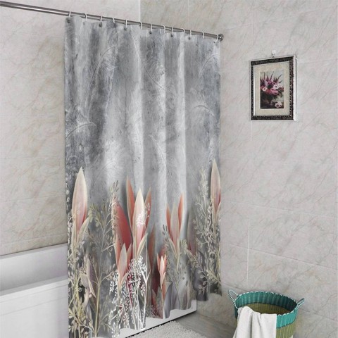 3D штора в ванную комнату «Коралловые соцветия» вид 4