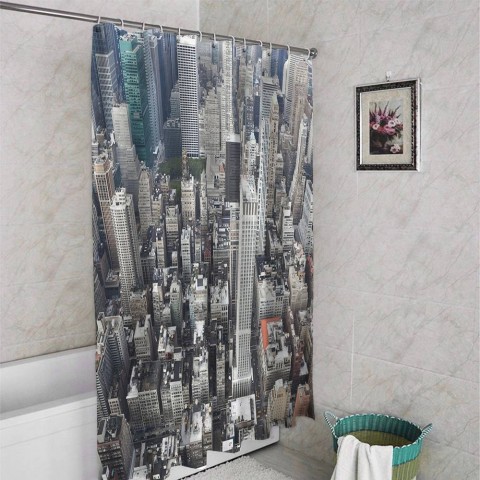 3D занавеска для ванны «Вид на Нью-Йорк» вид 4