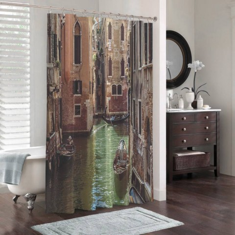 3D занавеска для ванной «Канал в Венеции» вид 3