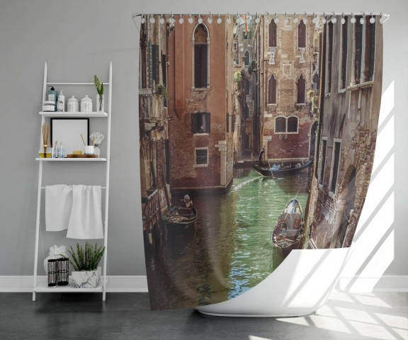 3D занавеска для ванной «Канал в Венеции» вид 5