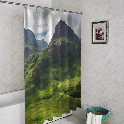 Занавеска для ванной «Зеленая гора» вид 4