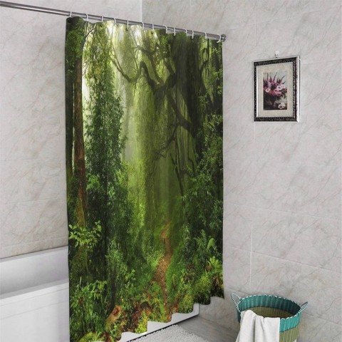 3D штора для ванны «Тропический лес» вид 4