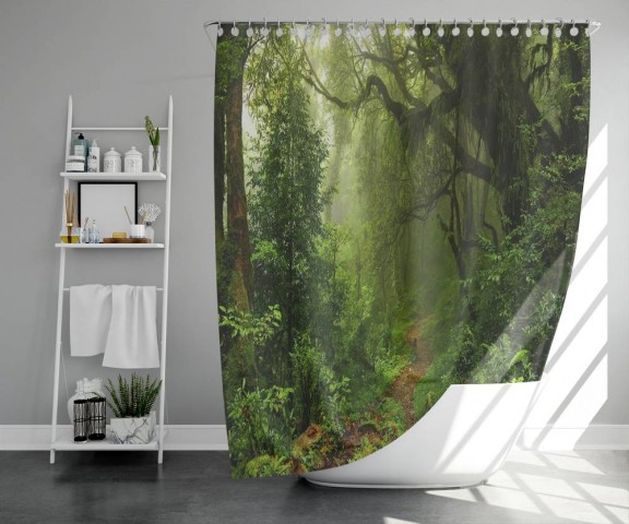 3D штора для ванны «Тропический лес» вид 5
