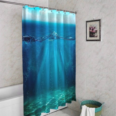 3D фото занавеска для ванной «Морской пейзаж» вид 4