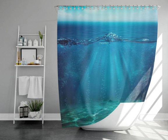 3D фото занавеска для ванной «Морской пейзаж» вид 5