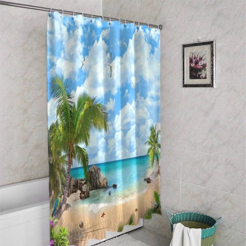 3D штора для ванны «Райское место» вид 4