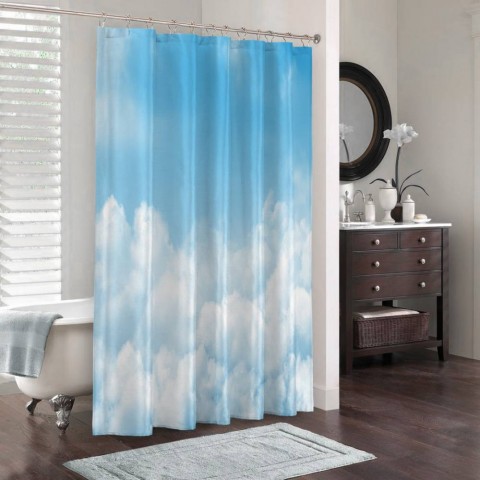 3D шторка для ванной «Пористые облака» вид 3