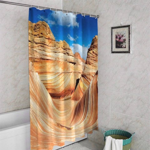 3D штора в ванную комнату «Большой каньон» вид 4