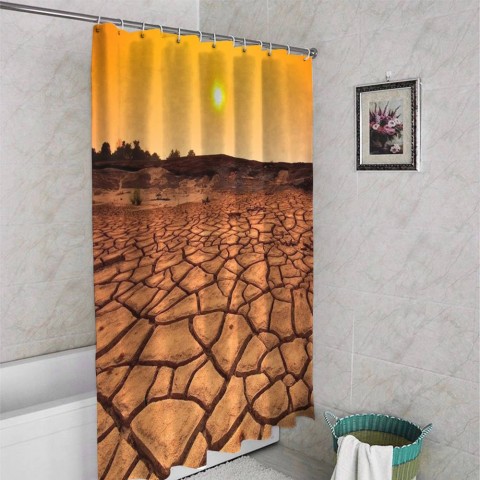 3D фото занавеска для ванной «Засушливая пустыня» вид 4