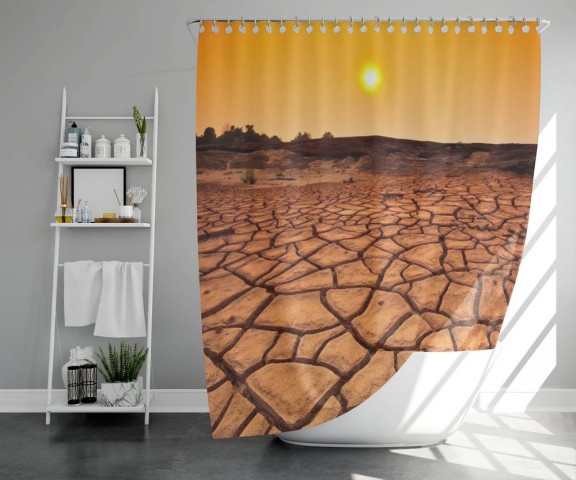 3D фото занавеска для ванной «Засушливая пустыня» вид 5