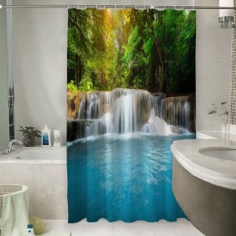 Шторы для ванной «Водопад с голубой водой»