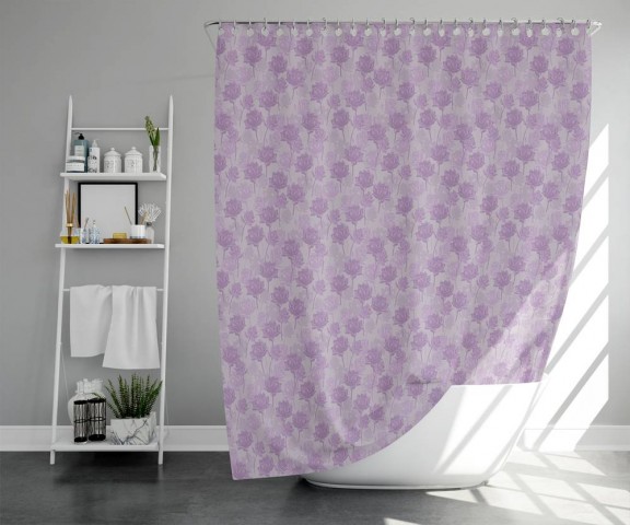 3D штора для ванной «Цветочный этюд» вид 5