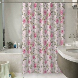 Шторы для ванной «Винтажный узор с розами»