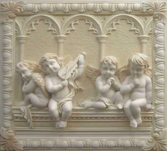 3D занавеска для ванной «Ангелочки» вид 2
