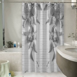 Шторы для ванной «Рельеф с ниспадающими цветами»