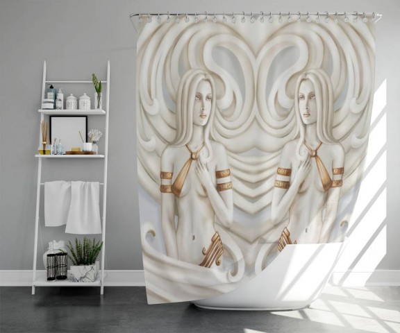 3D занавеска для ванны «Барельеф с нимфами» вид 5