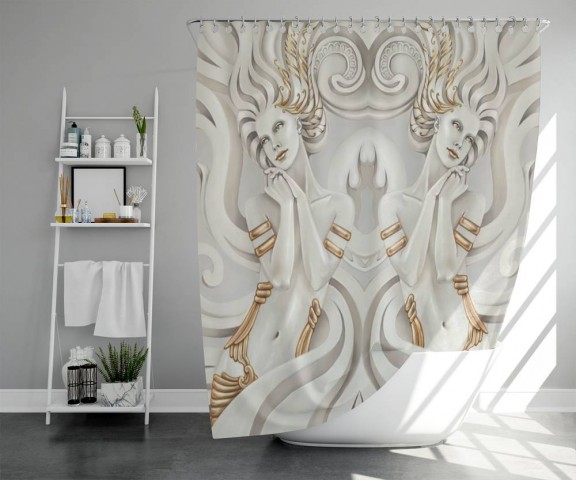 3D занавеска для ванной «Мечтающие богини» вид 5