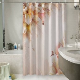 Шторы для ванной «Волшебные цветы с бабочками»