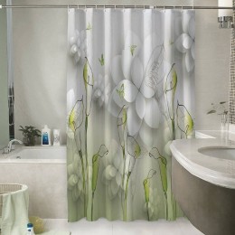 Шторы для ванной «Зеленые каллы»
