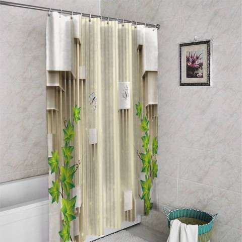 3D штора в ванную комнату «Объемные кубы» вид 4