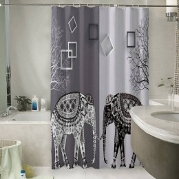 Шторы для ванной «Слоны в стиле модерн»