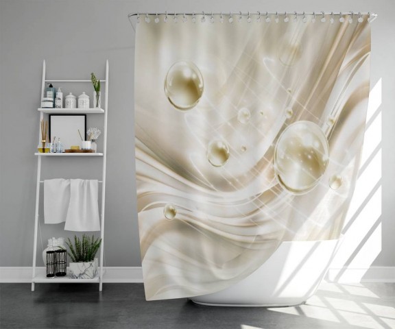 3D штора для ванны «Жемчужины в невесомости» вид 5