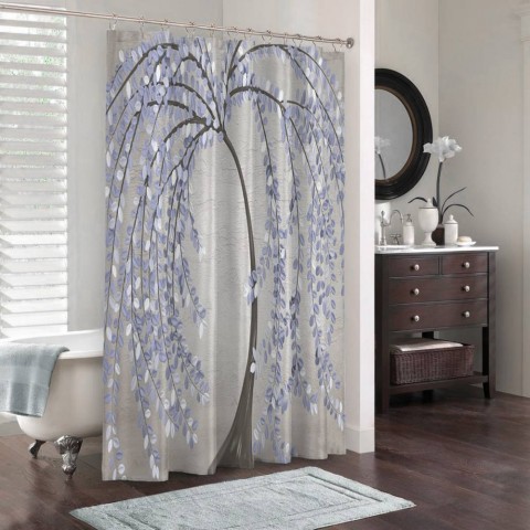 3D занавеска в ванную комнату «Лавандовые лепестки» вид 3