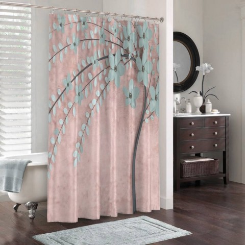 3D занавеска для ванной «Цветущее дерево» вид 3
