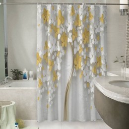 Шторы для ванной «Листья в золоте»
