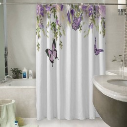 Шторы для ванной «Сиреневые бабочки»