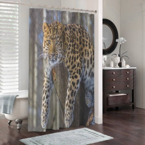 Занавеска для ванной «Амурский леопард» вид 3
