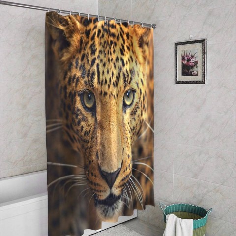 3D штора для ванны «Леопард портрет» вид 4