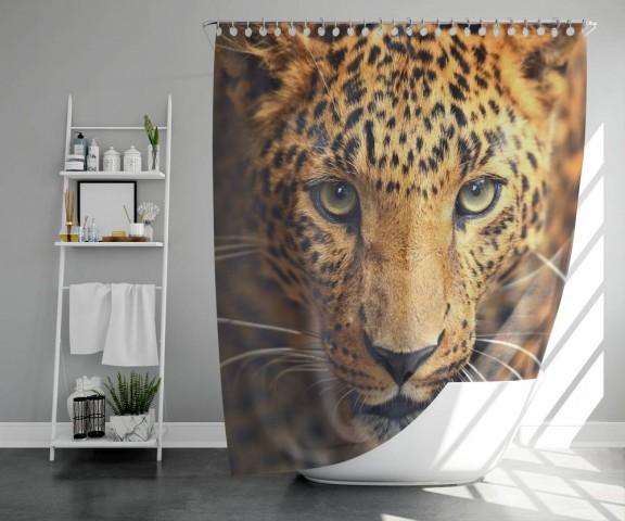 3D штора для ванны «Леопард портрет» вид 5