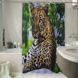 Шторы для ванной «Отдыхающий леопард»