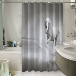 Шторы для ванной «Белый конь бегущий по воде»