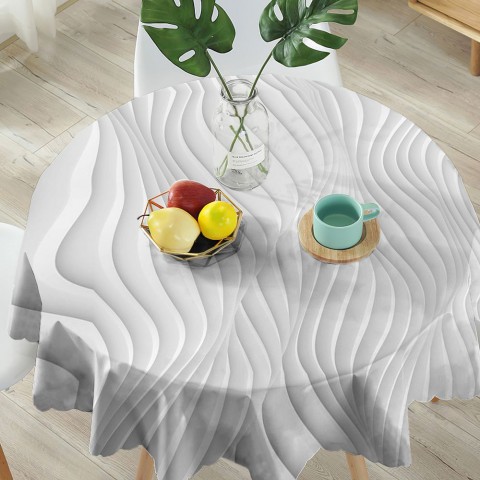 Текстильная скатерть на кухонный стол «Волнистый фон» вид 5