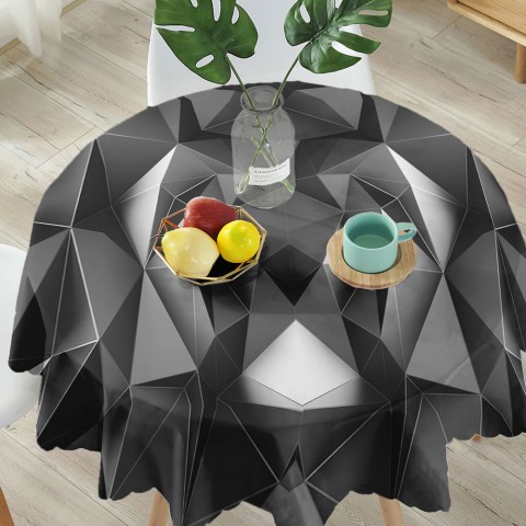 Текстильная скатерть для стола «Темные полигоны» вид 5