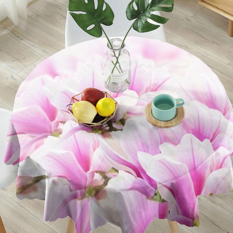 Габардиновая 3D скатерть на обеденный стол «Цветы магнолии» вид 5